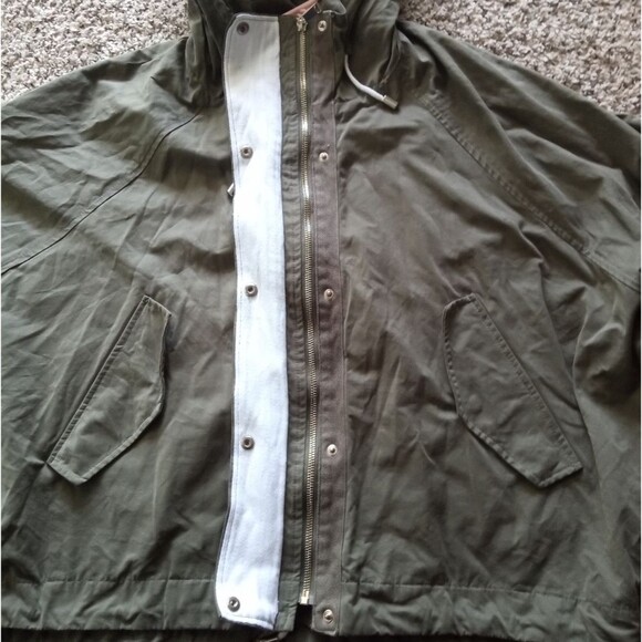 NWOT Zara Oversized Hooded Water Repellent Parka Green Size Medium - Picture 7 of 10
